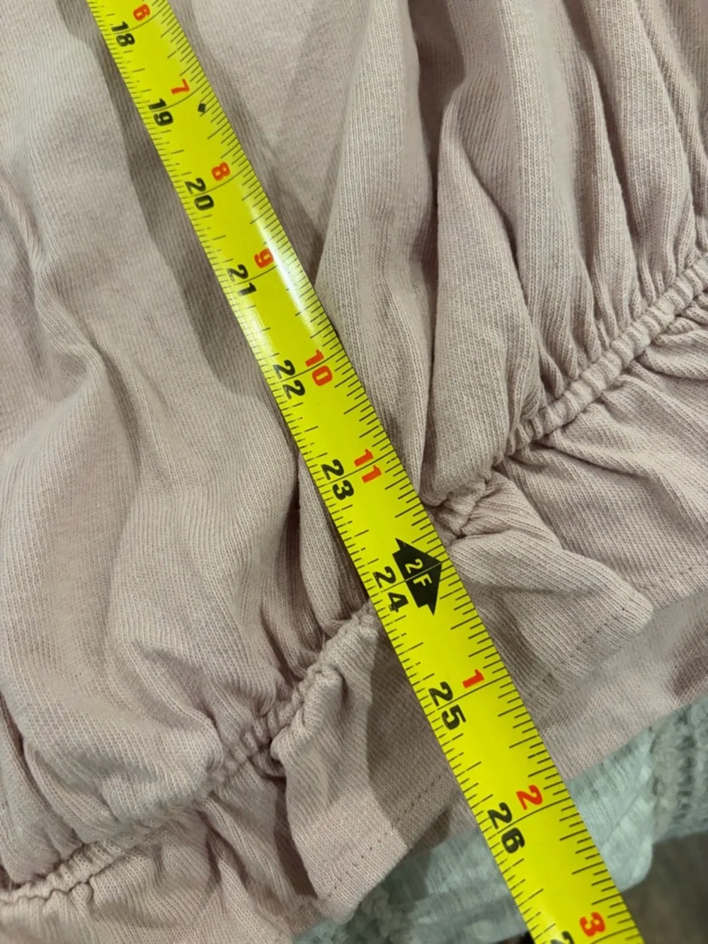 Easel Women’s Peplum Blouse Light Pink Ruffle Sleeve Hem Cotton Large - Picture 5 of 6